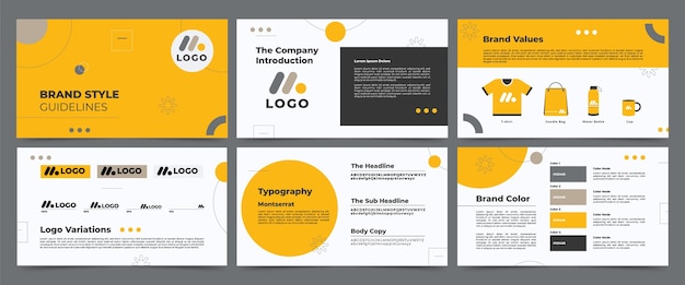 Free Vector brand manual template design