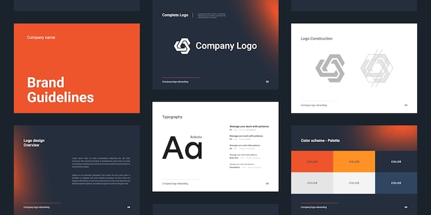 Free Vector brand manual template design