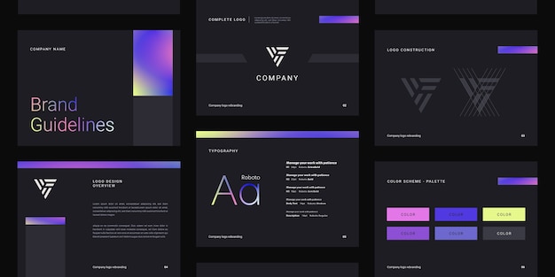 Free Vector brand manual template design