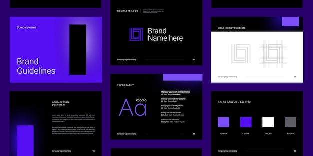 Free Vector brand manual template design