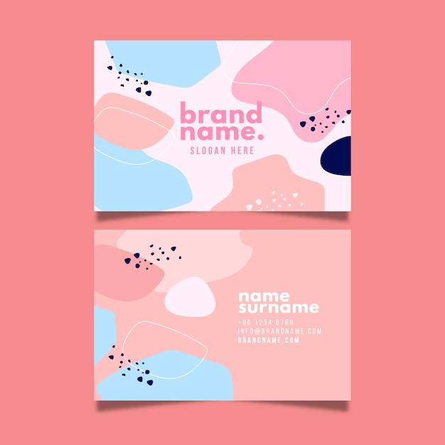 Brand name business card in pastel tones