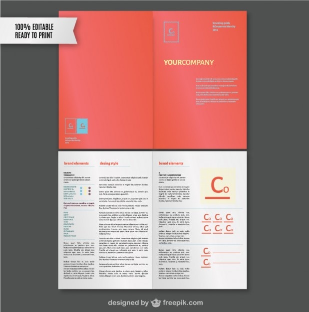 Free Vector brand style guide template