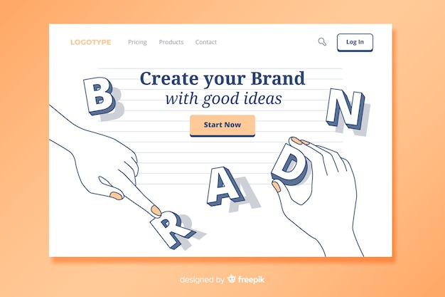 Free Vector branding concept for landing page