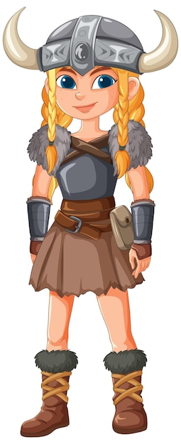 Free Vector brave viking warrior girl