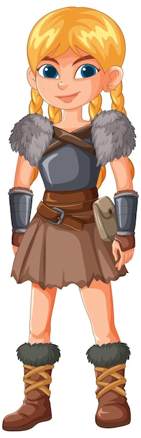 Free Vector brave young warrior girl