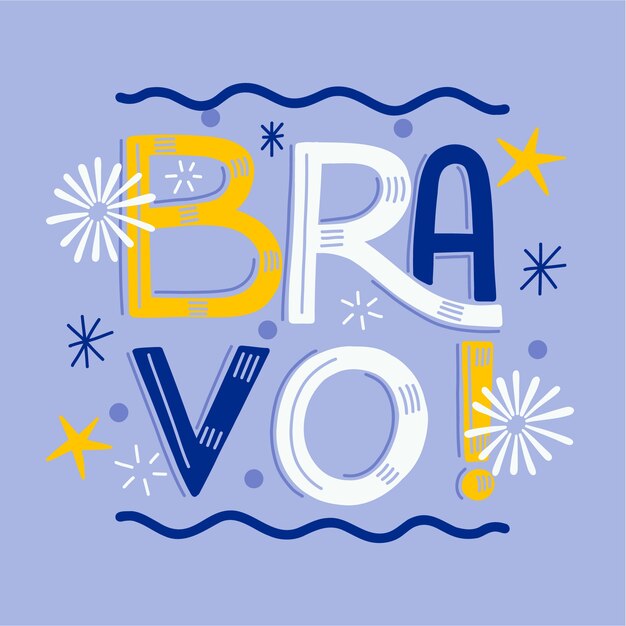 Bravo lettering design illustration