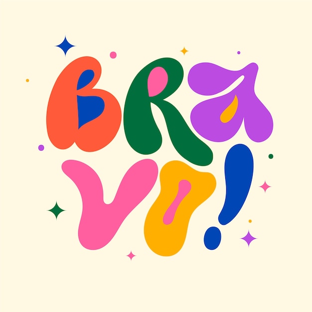 Free Vector bravo lettering design illustration