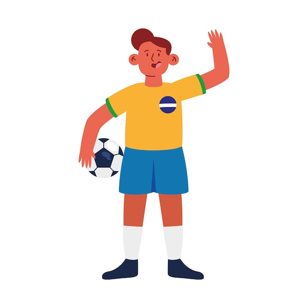 Free Vector brazil soccer player illustration