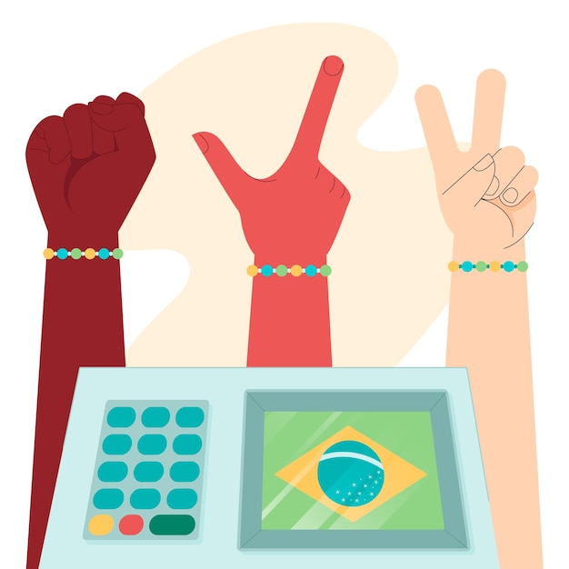 Free Vector brazil voting elections illustration