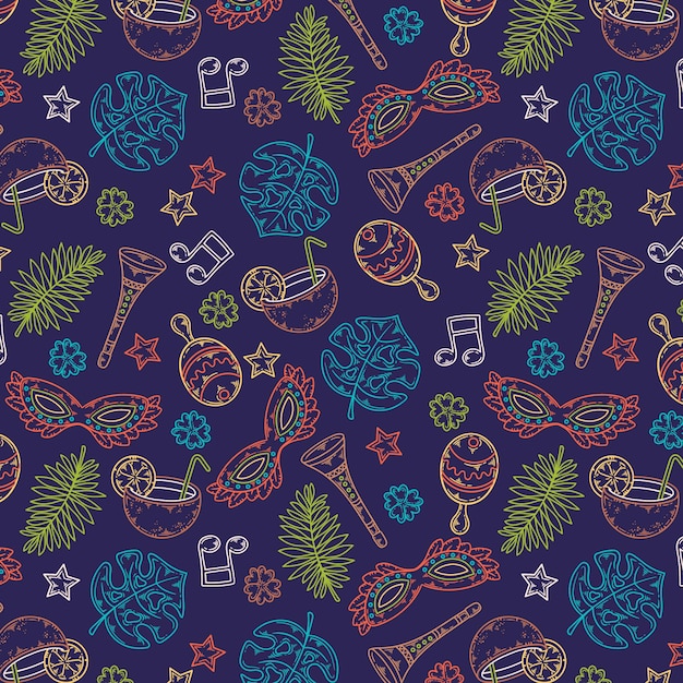 Brazilian carnival colorful pattern