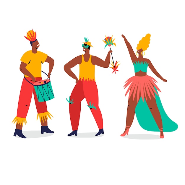 Free Vector brazilian carnival dancer collection