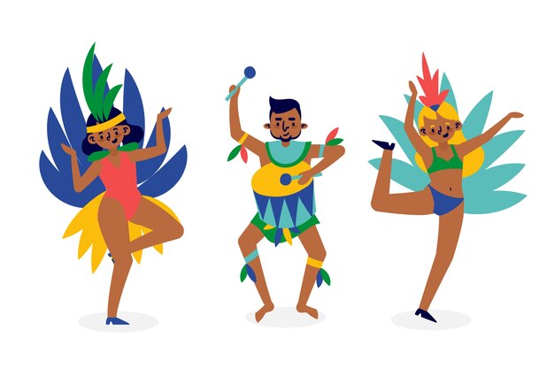 Brazilian carnival dancer set