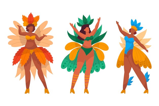 Brazilian carnival dancer set