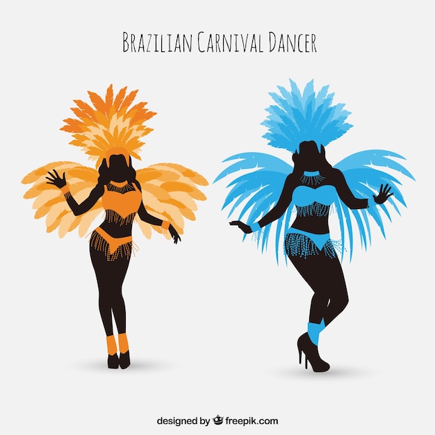 Free Vector brazilian carnival dancers