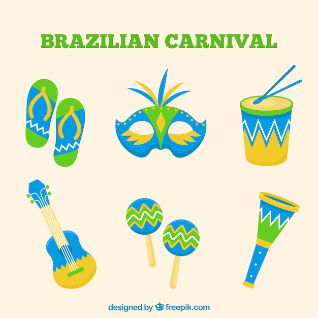 Brazilian carnival elements collection