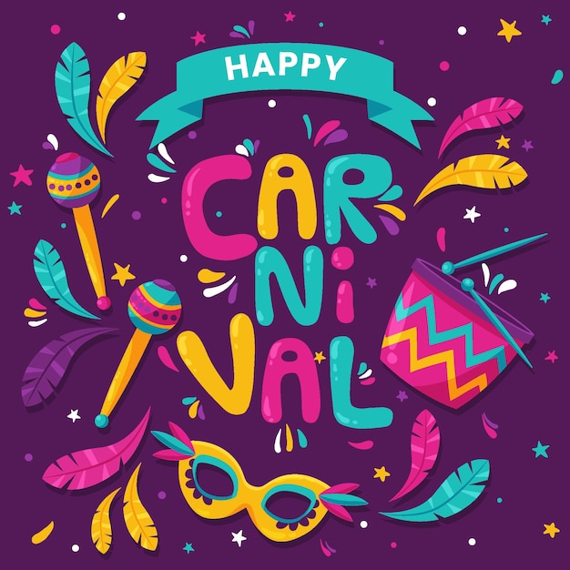 Brazilian carnival event illustration with festive elements