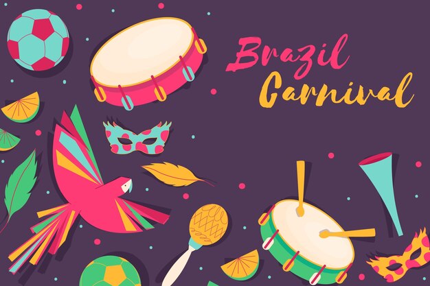 Brazilian carnival in flat design