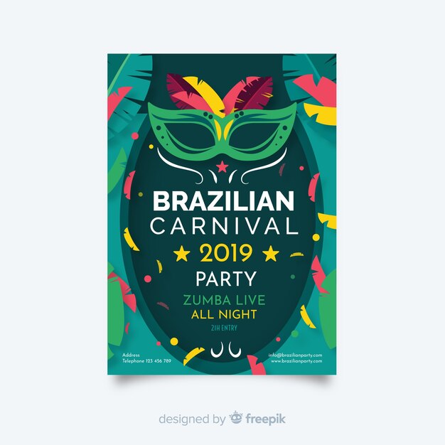 Brazilian carnival flyer party template