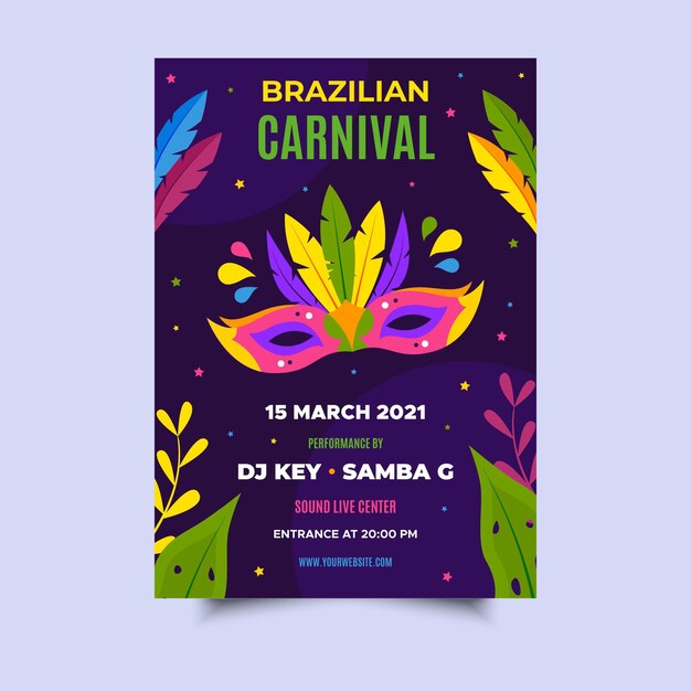 Brazilian carnival flyer template