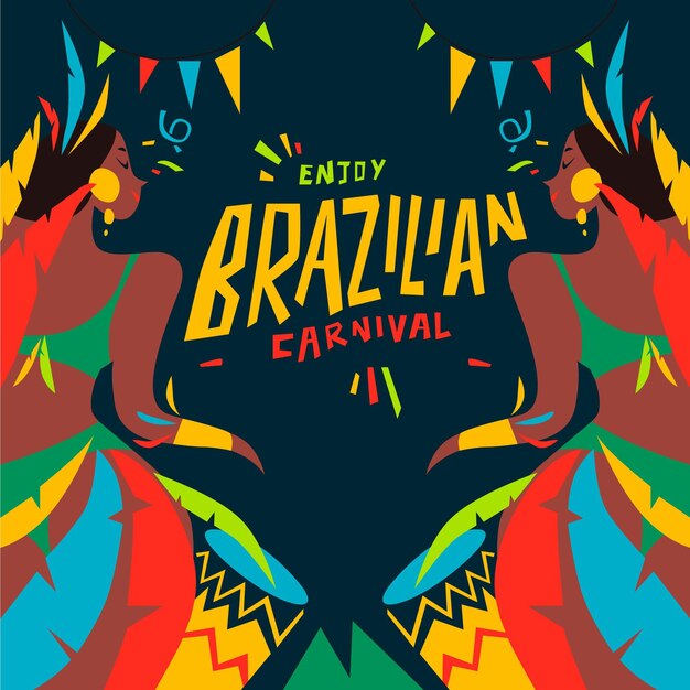 Brazilian carnival hand drawn