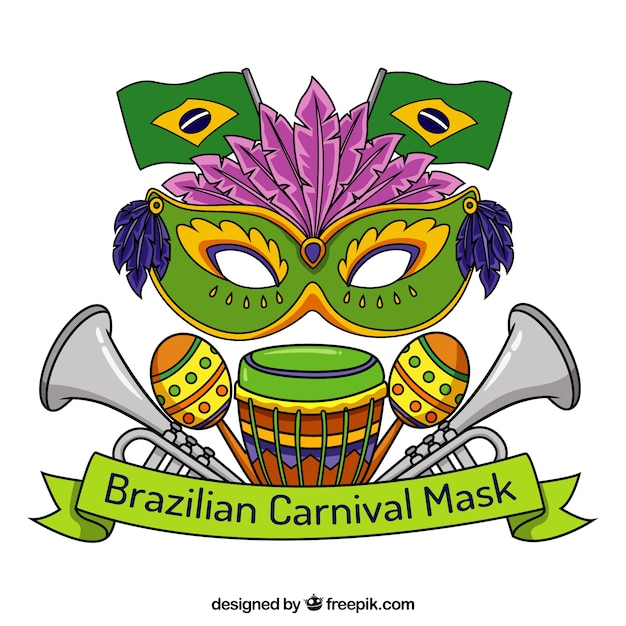 Brazilian carnival mask background