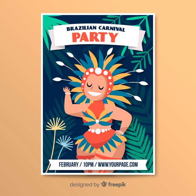 Brazilian carnival party poster