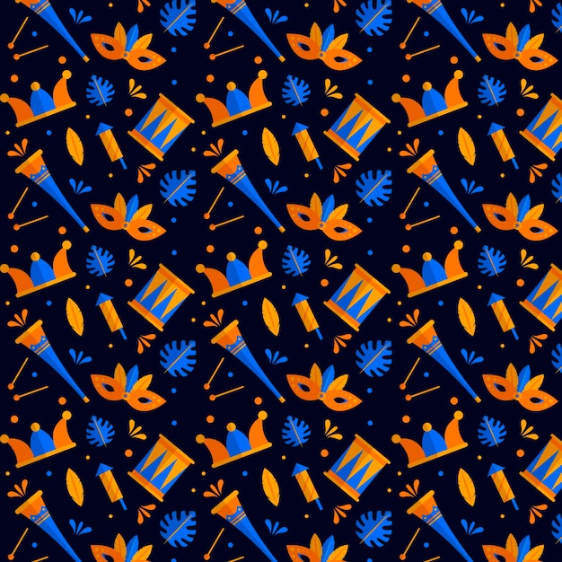 Brazilian carnival pattern in flat design