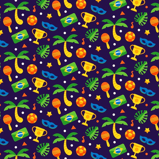 Brazilian carnival pattern in flat design