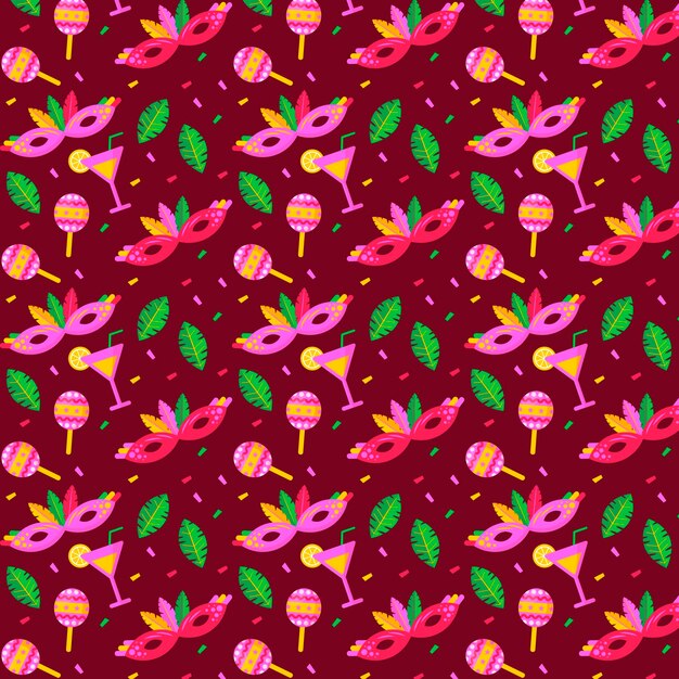 Brazilian carnival pattern in flat design