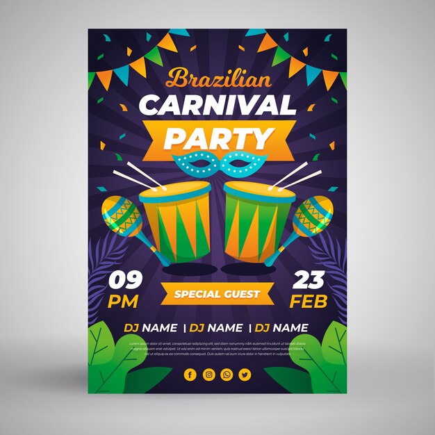 Brazilian carnival poster template