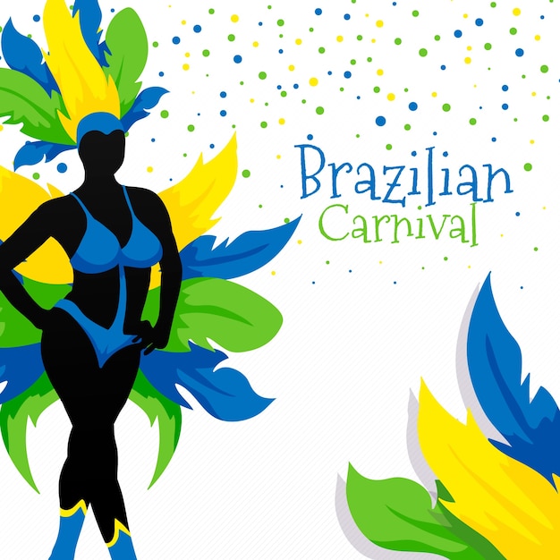 Free Vector brazilian carnival with colorful feathers