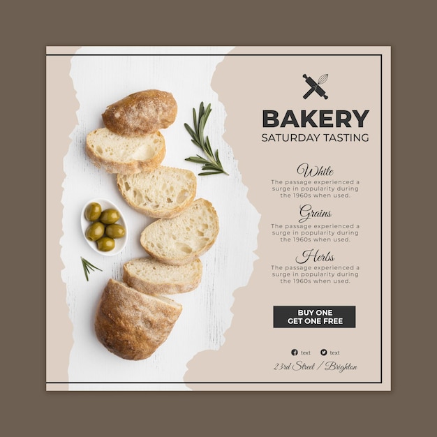 Bread flyer template with photo