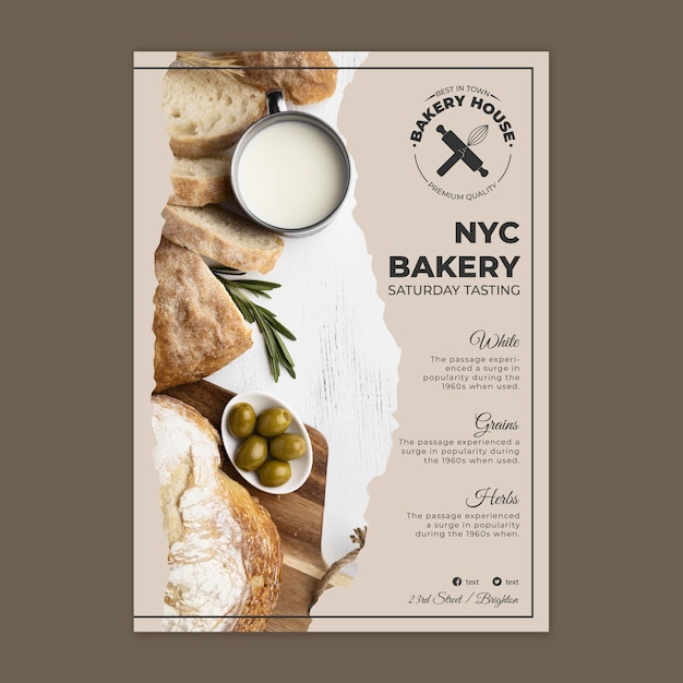 Bread poster template with photo