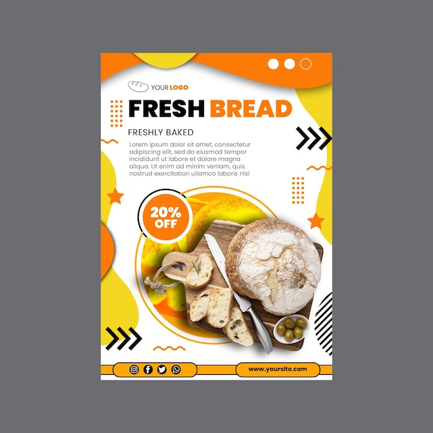 Bread vertical flyer template