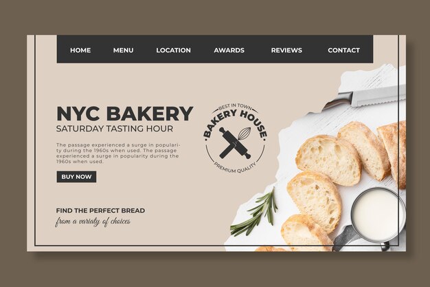 Bread web template with photo