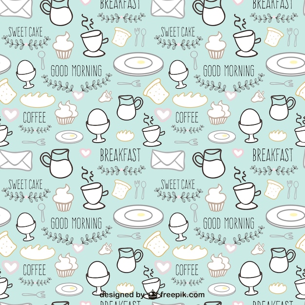 Free Vector breakfast background pattern