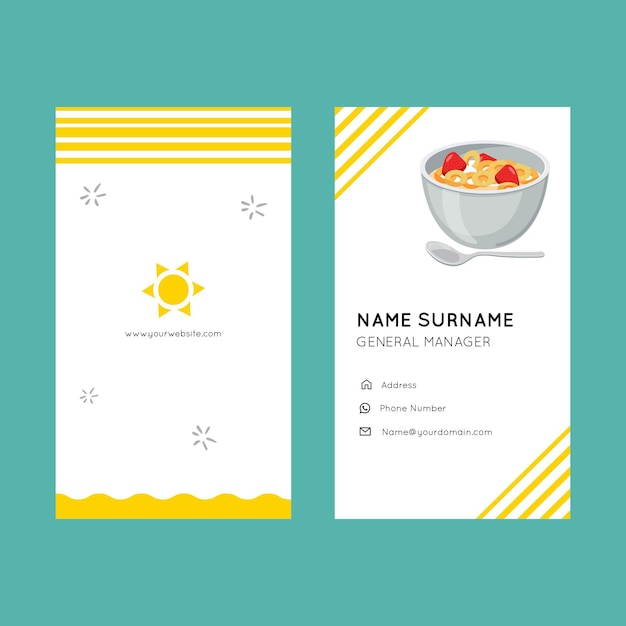 Breakfast business card template