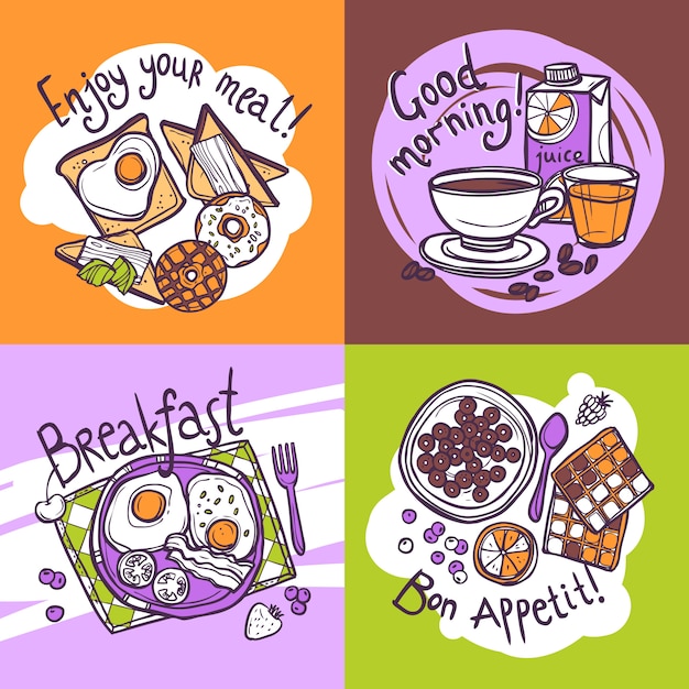 Free vector breakfast design concept