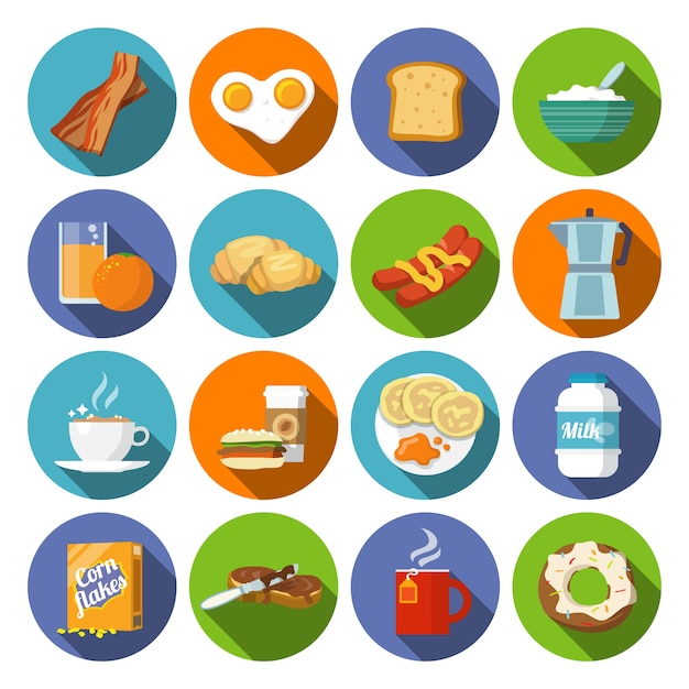 Breakfast icon flat