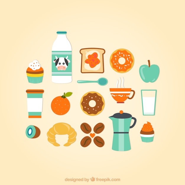 Breakfast icons collection