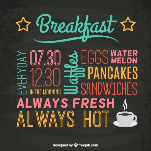 Free Vector breakfast menu