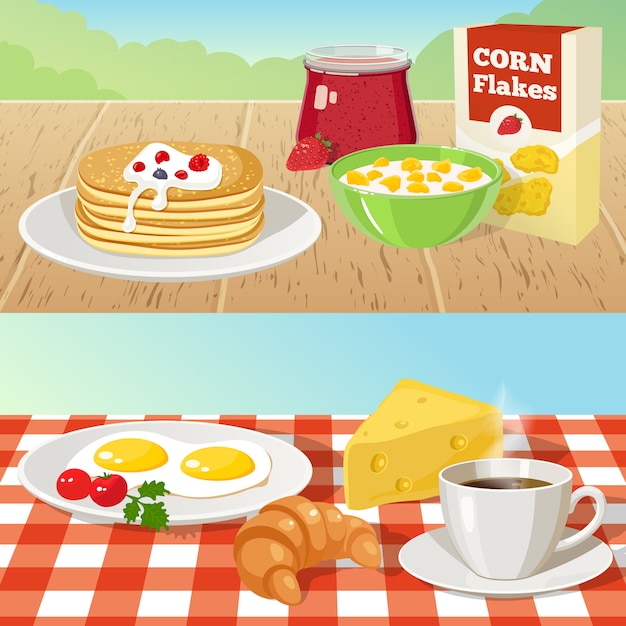 Free Vector breakfast outdoor concepts