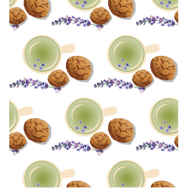 Free Vector breakfast pattern background 