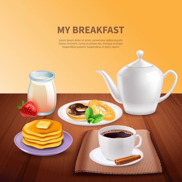 Free Vector breakfast realistic 