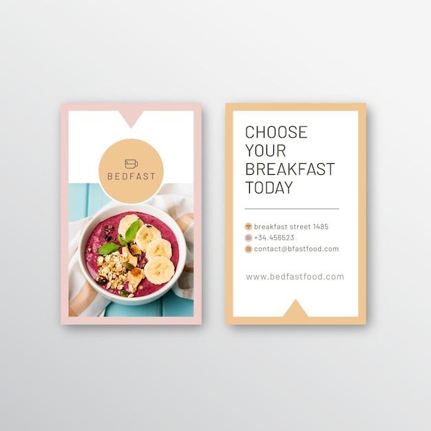 Breakfast restaurant business card template