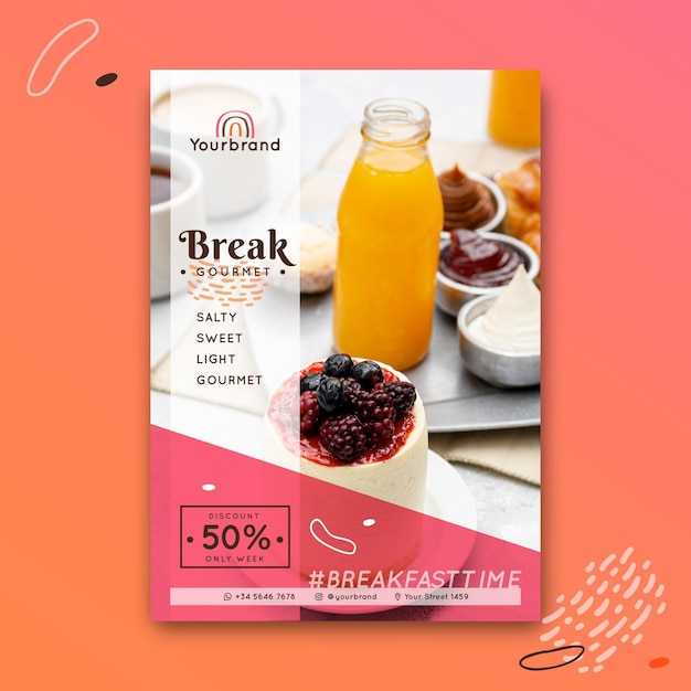 Breakfast restaurant flyer template