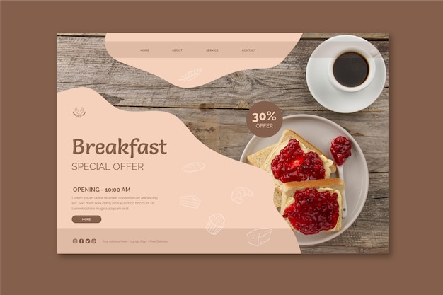 Breakfast restaurant landing page template