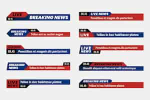 Free vector breaking news banners concept