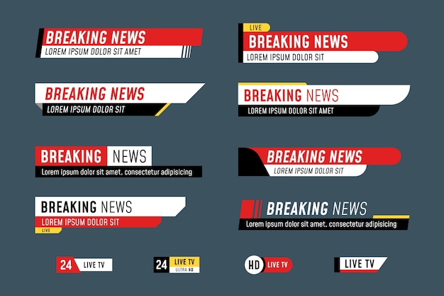 Free vector breaking news banners style