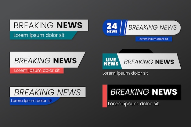 Free vector breaking news banners template style